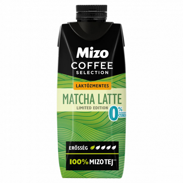 Mizo Coffee Selection Matcha Latte UHT laktózmentes zsírszegény matchástej édesítőszerekkel 250 ml