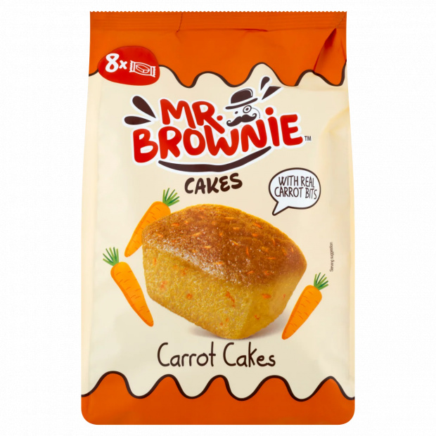 Mr. Brownie brownie kandírozott sárgarépa darabokkal 8 x 25 g (200 g)