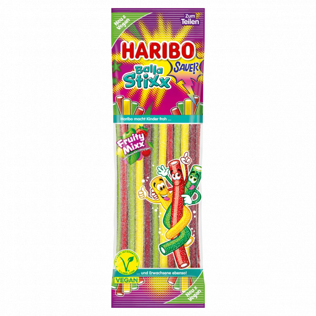Haribo Balla Stixx Sauer gyümölcsízű gumicukorka 175 g Haribo Balla Stixx Sauer gyümölcsízű gumicukorka 175 g