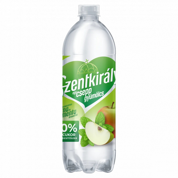 Szentkirályi Egy csepp gyümölcs alma- és menta ízű szén-dioxiddal enyhén dúsított ital 700 ml