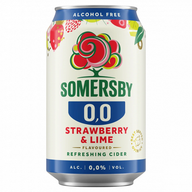Somersby Strawberry & Lime alkoholmentes szénsavas ital eper és lime ízesítéssel 0,0% 0,33 l