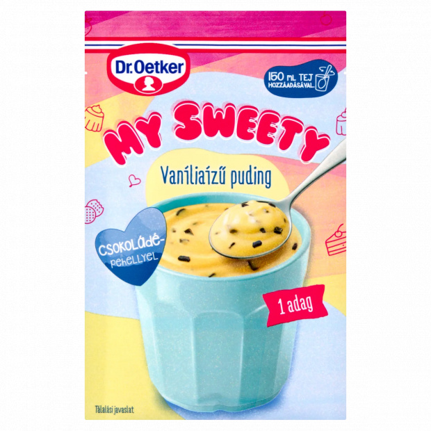 Dr. Oetker My Sweety vaníliás ízű puding csokoládé-pehellyel 35 g Dr. Oetker My Sweety vaníliás ízű puding csokoládé-pehellyel 35 g