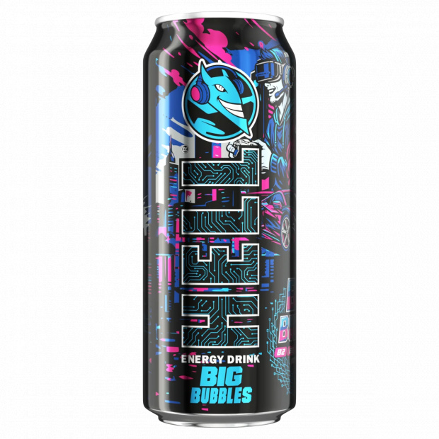 HELL Big Bubbles rágógumiízű, koffeintartalmú, szénsavas energiaital 500 ml