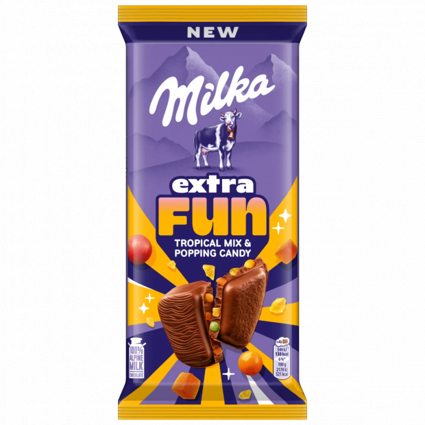 Milka Extra Fun Tropical mix & Popping Candy 150x16 150 g