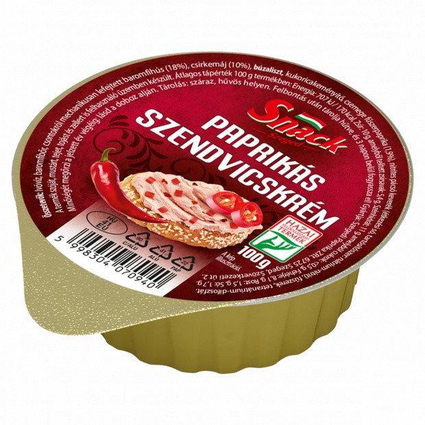 Snack paprikás szendvicskrém 100 g Snack paprikás szendvicskrém 100 g