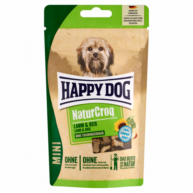 Happy Dog NaturCroq mini training jutalomfalat, bárányos kiegészítő állateledel kutyák számára 100 g