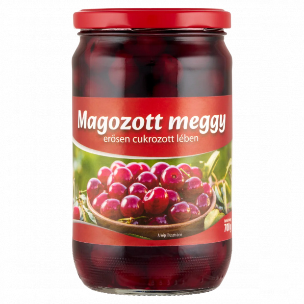 Magozott meggy erősen cukrozott lében 700 g