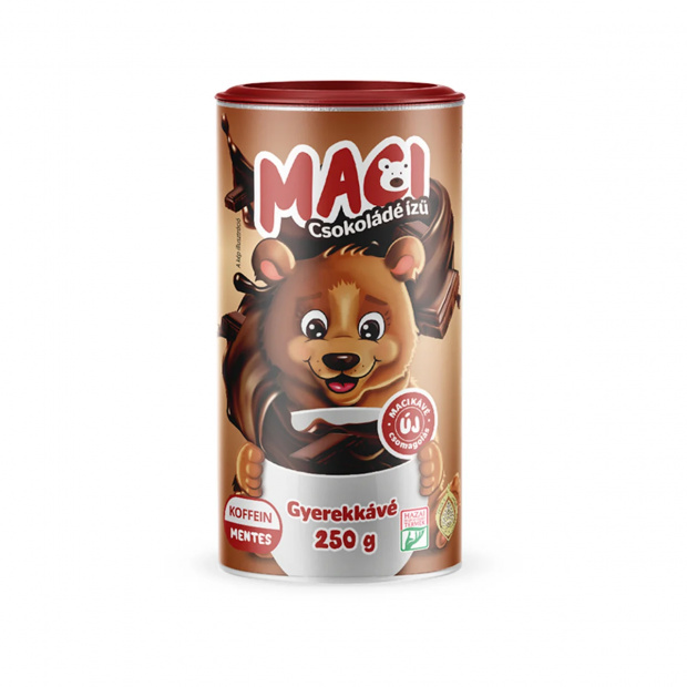Maci csokoládé ízű koffeinmentes azonnal oldódó cukrozott pótkávé kivonat 250 g Maci csokoládé ízű koffeinmentes azonnal oldódó cukrozott pótkávé kivonat 250 g