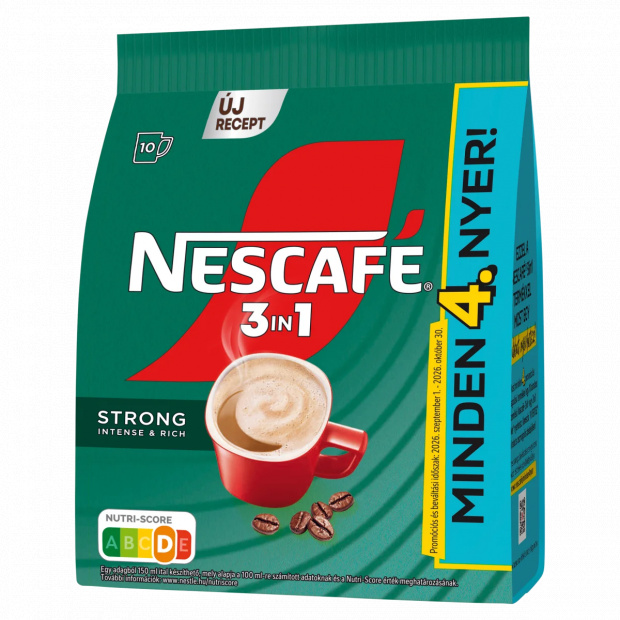 NESCAFÉ 3in1 Strong Intense & Rich azonnal oldódó kávéspecialitás 10 x 14 g (140 g)