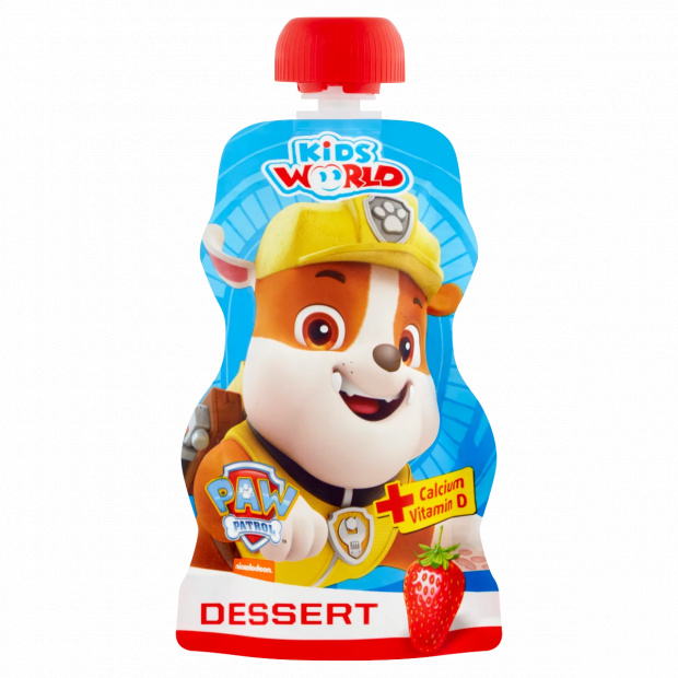 Kids World hőkezelt, kalciummal és D-vitaminnal dúsított eper túrós desszert 80 g