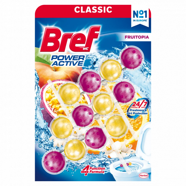 Bref Power Active Fruitopia WC frissítő 3 x 50 g Bref Power Active Fruitopia WC frissítő 3 x 50 g