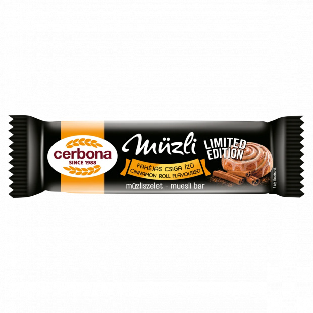 Cerbona Müzli fahéjas csiga ízű müzliszelet 20 g