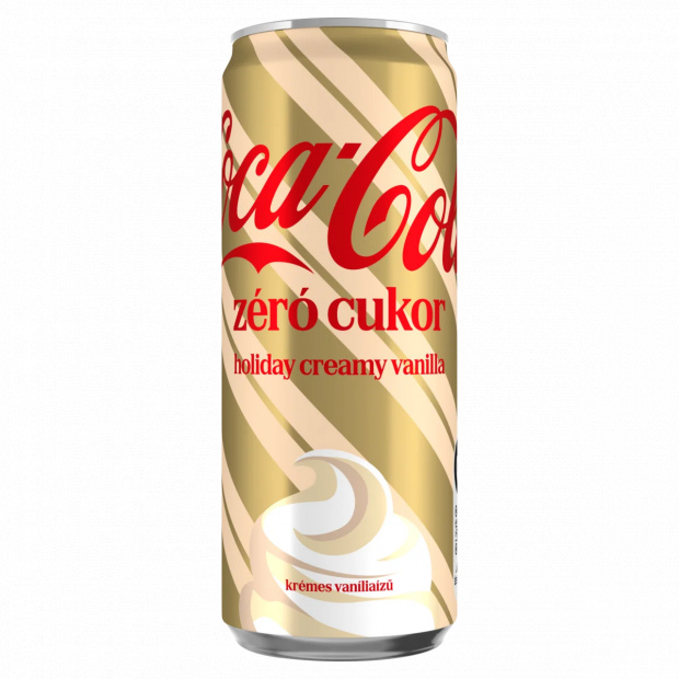 Coca-Cola zéró cukor cola- és krémes vaníliaízű energiamentes szénsavas üdítőital 330 ml