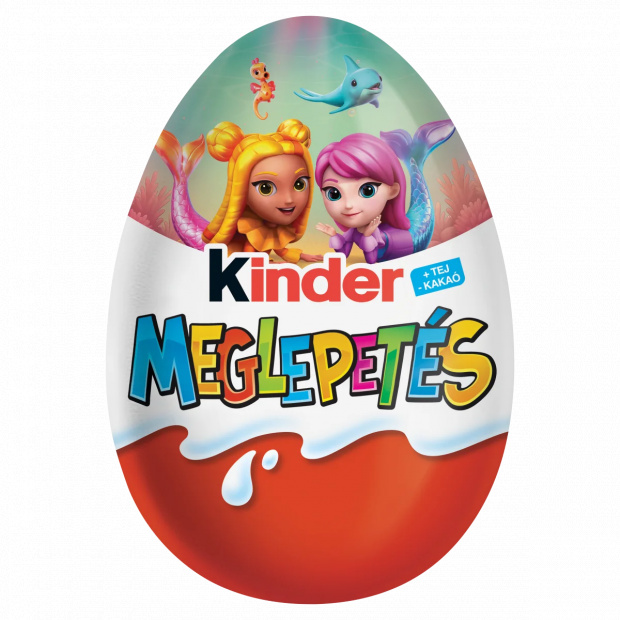 Kinder Meglepetés belső tejes réteggel bevont tejcsokoládé figura, belsejében meglepetéssel 20 g