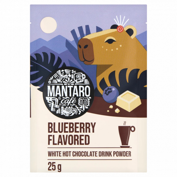Mantaro Café áfonya ízű forró fehér csokoládé italpor 25 g