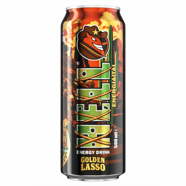 HELL Golden Lasso almaízű, koffeintartalmú, szénsavas energiaital 500 ml