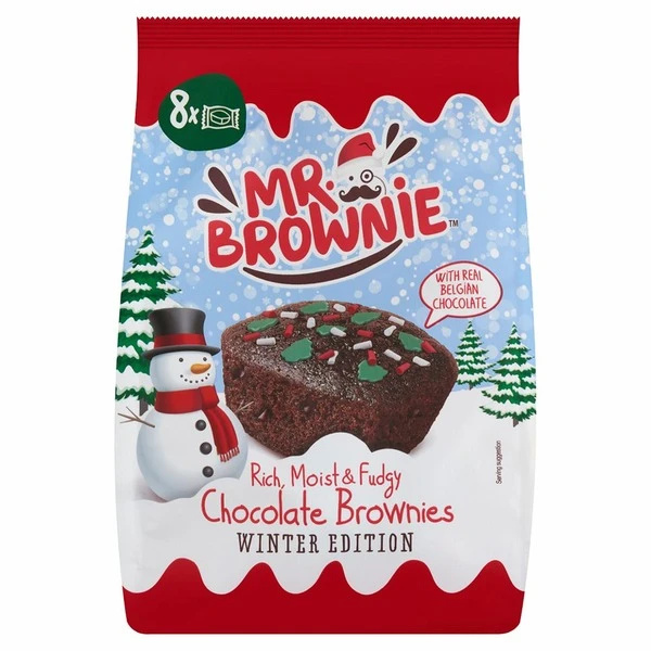 Mr. Brownie Winter Edition brownie belga csokoládéval és cukor díszítéssel 200 g