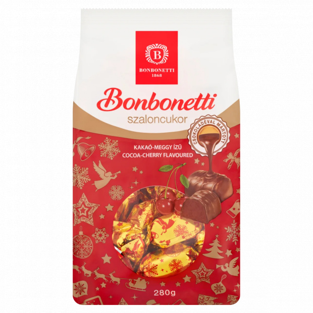 Bonbonetti tejcsokoládéval mártott kakaó-meggy ízű szaloncukor 280 g