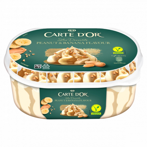 Carte D\'Or vegán földimogyoró ízű jégkrém és banán ízű jégkrém 825 ml 