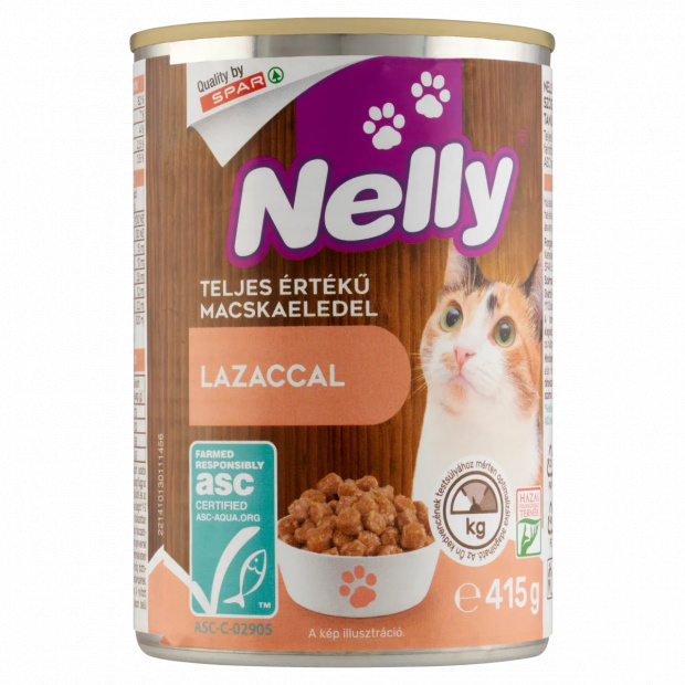 Nelly teljes értékű állateledel felnőtt macskák számára lazaccal 415 g 