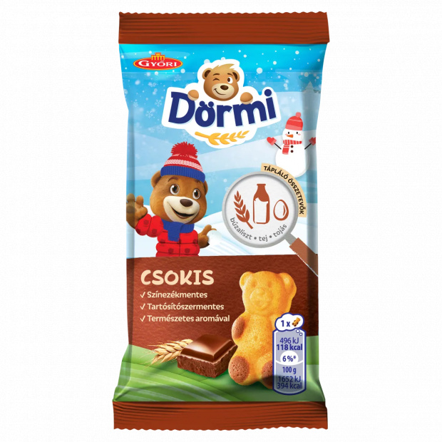 Dörmi csokoládés krémmel töltött puha piskóta 30 g