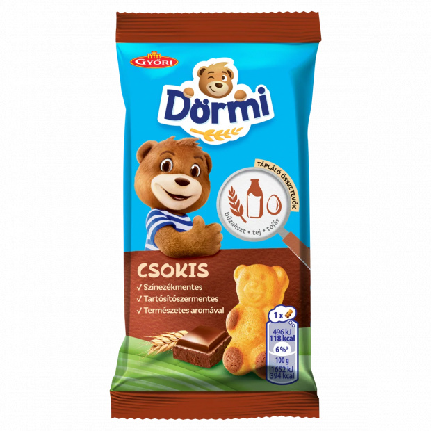Dörmi csokoládés krémmel töltött puha piskóta 30 g Dörmi csokoládés krémmel töltött puha piskóta 30 g