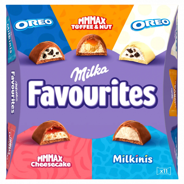 Milka Favourites töltött csokoládé válogatás 11 db 95 g 