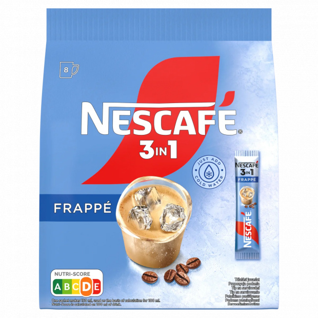 NESCAFÉ 3in1 Frappé azonnal oldódó kávéspecialitás 8 x 15 g (120 g)