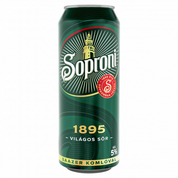 Soproni 1895 minőségi világos sör 5% 500 ml 