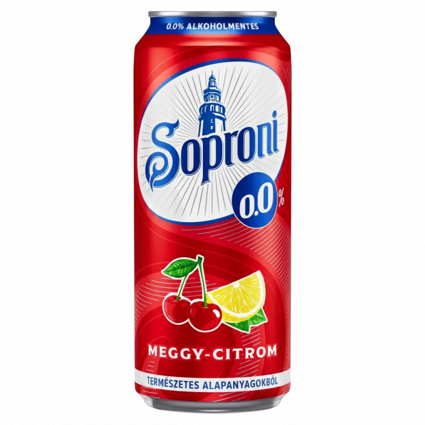 Soproni meggy-citromos alkoholmentes sörital 0,0% 500 ml