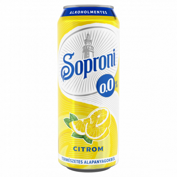 Soproni citromos alkoholmentes sörital 0,0% 500 ml 