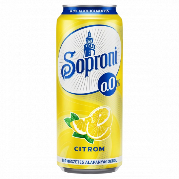 Soproni citromos alkoholmentes sörital 0,0% 500 ml 