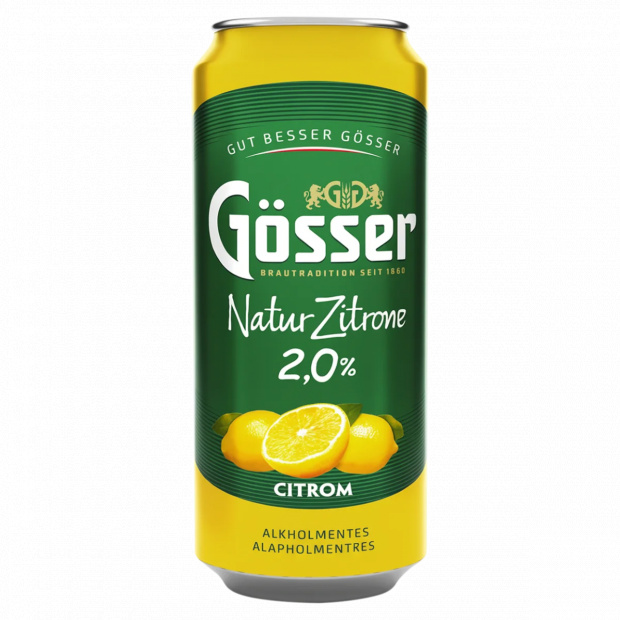 Gösser Natur Zitrone citromos sörital 2,0% 500 ml Gösser Natur Zitrone citromos sörital 2,0% 500 ml