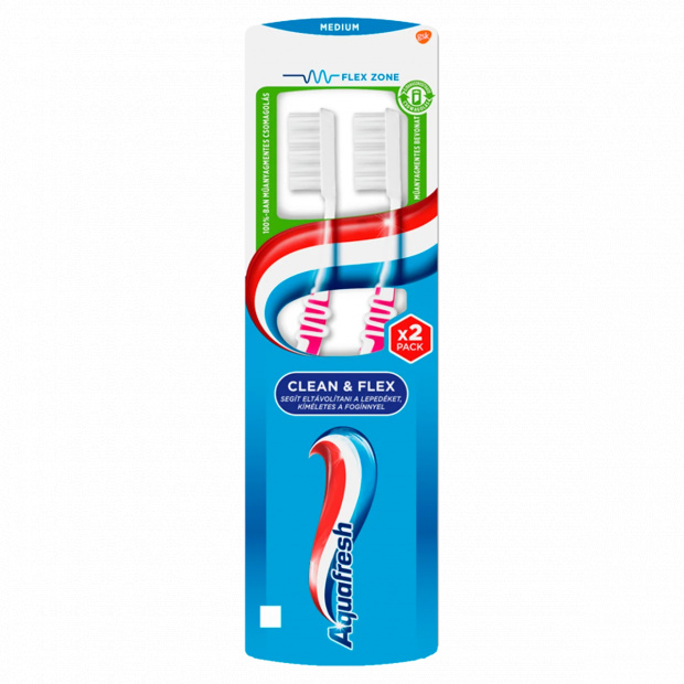 Aquafresh Clean & Flex Medium fogkefe 2 db