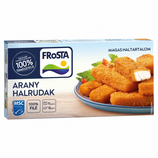 FRoSTA gyorsfagyasztott arany halrudak halfiléből 10 db 300 g
