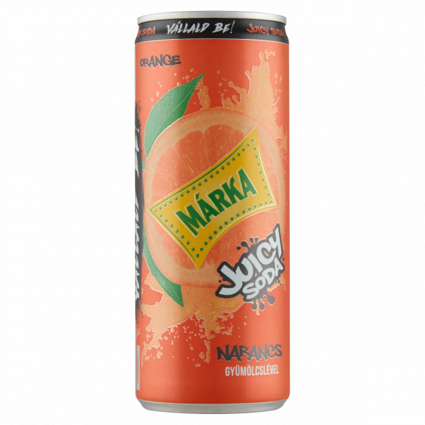 Márka Juicy Soda narancs szénsavas üdítőital cukorral és édesítőszerrel 250 ml