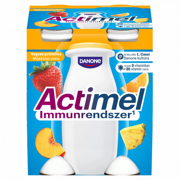 Danone Actimel vegyes gyümölcsízű zsírszegény joghurtalapú ital 4 x 100 g (400 g)