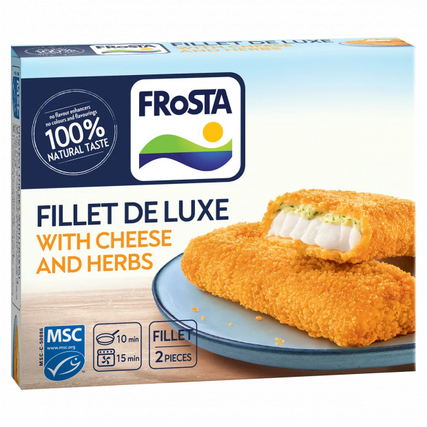 FRoSTA gyorsfagyasztott filé de luxe sajtszósszal 2 db 220 g FRoSTA gyorsfagyasztott filé de luxe sajtszósszal 2 db 220 g