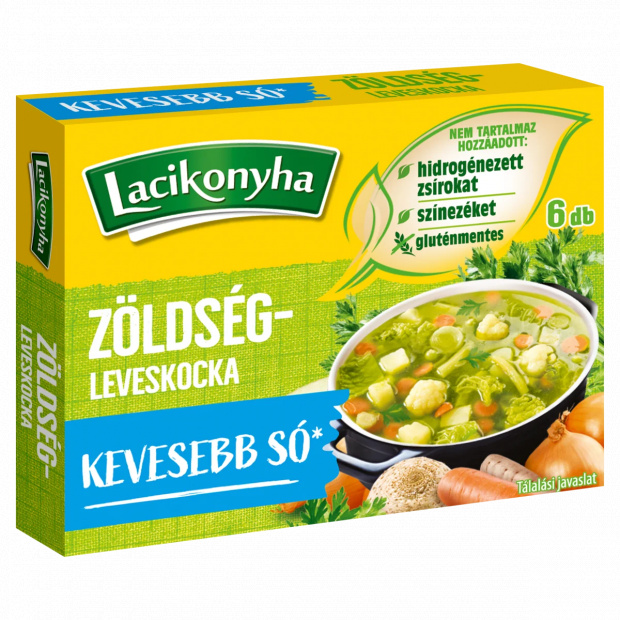 Lacikonyha zöldségleveskocka 6 x 10 g (60 g) Lacikonyha zöldségleveskocka 6 x 10 g (60 g)
