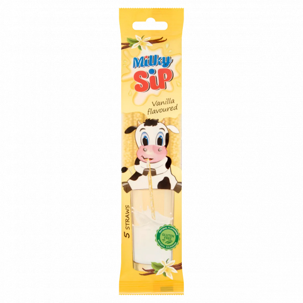 Milky Sip vanília ízű, tejben oldódó cukordrazsé szívószálba zárva 5 db 30 g