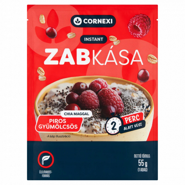 Cornexi piros gyümölcsös instant zabkása chia maggal 55 g
