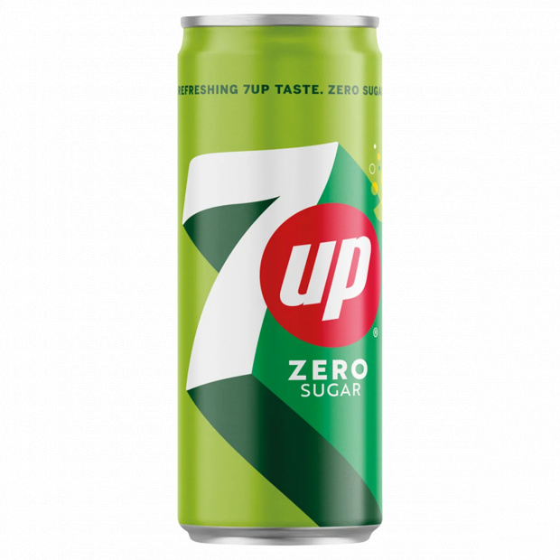 7UP energiamentes citrom és lime aromákkal ízesített szénsavas üdítőital édesítőszerekkel 330 ml