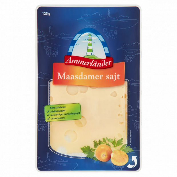 Ammerländer szeletelt maasdamer sajt 125 g