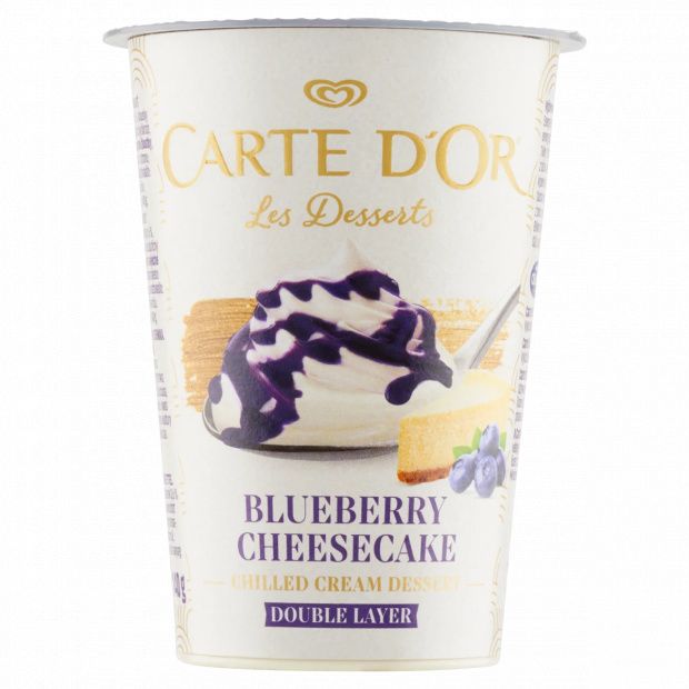 Carte D\'Or sajttorta ízű tejszínes desszert, áfonyás öntettel 140 g