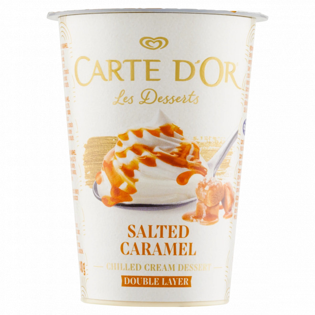 Carte D\'Or sós karamell ízesítésű tejszínes desszert, karamell öntettel 140 g