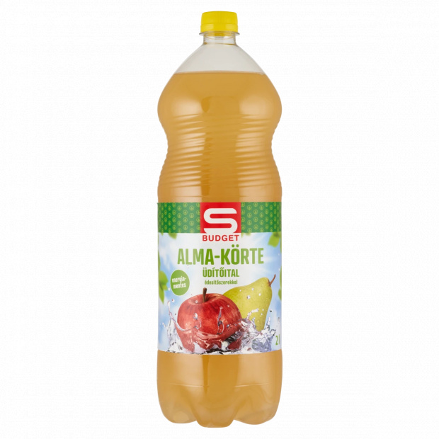 S-Budget energiamentes alma-körte üdítőital édesítőszerekkel 2 l