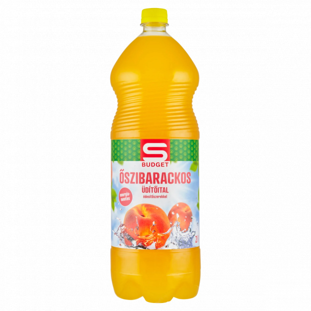 S-Budget energiamentes őszibarackos üdítőital édesítőszerekkel 2 l