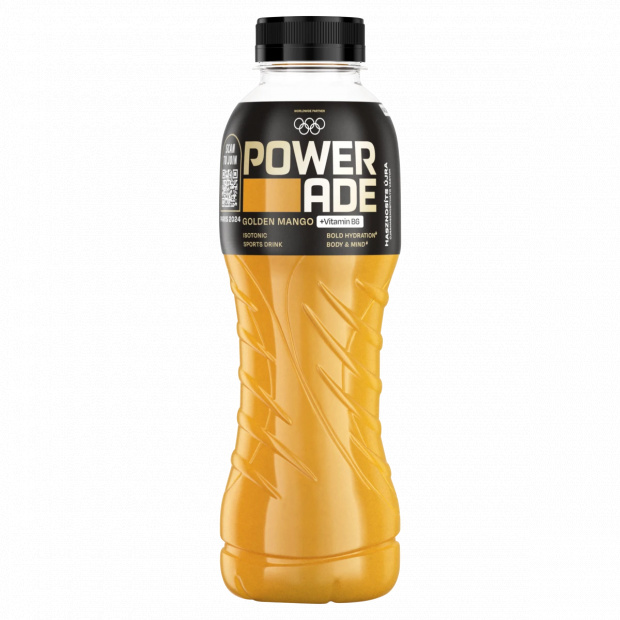Powerade szénsavmentes, mangóízű izotóniás sportital 500 ml Powerade szénsavmentes, mangóízű izotóniás sportital 500 ml