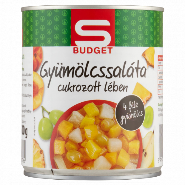 S-Budget gyümölcssaláta cukrozott lében 820 g