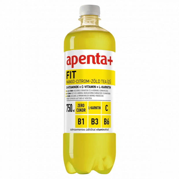 Apenta+ Fit mangó-citrom-zöld tea ízű szénsavmentes, energiamentes üdítőital édesítőszerekkel 750 ml